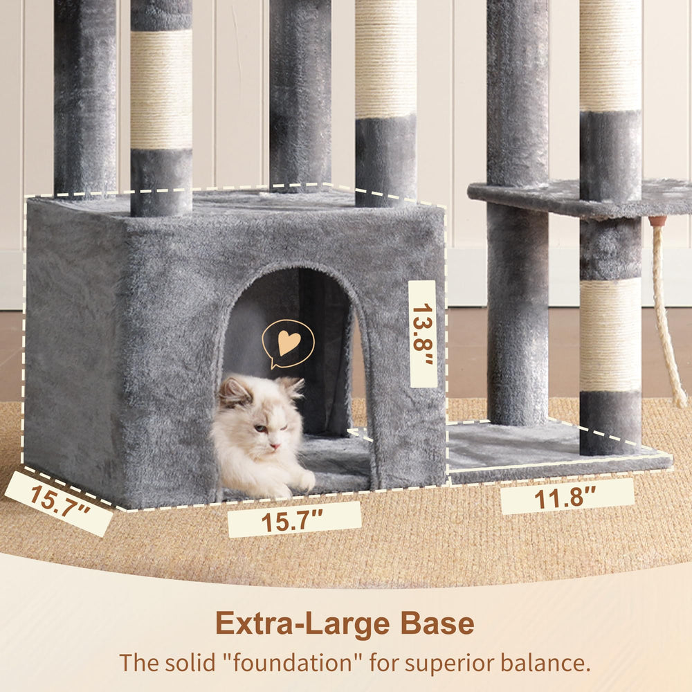Heybly heavy duty cat tree sisal posts provide claw care while protecting furniture.
