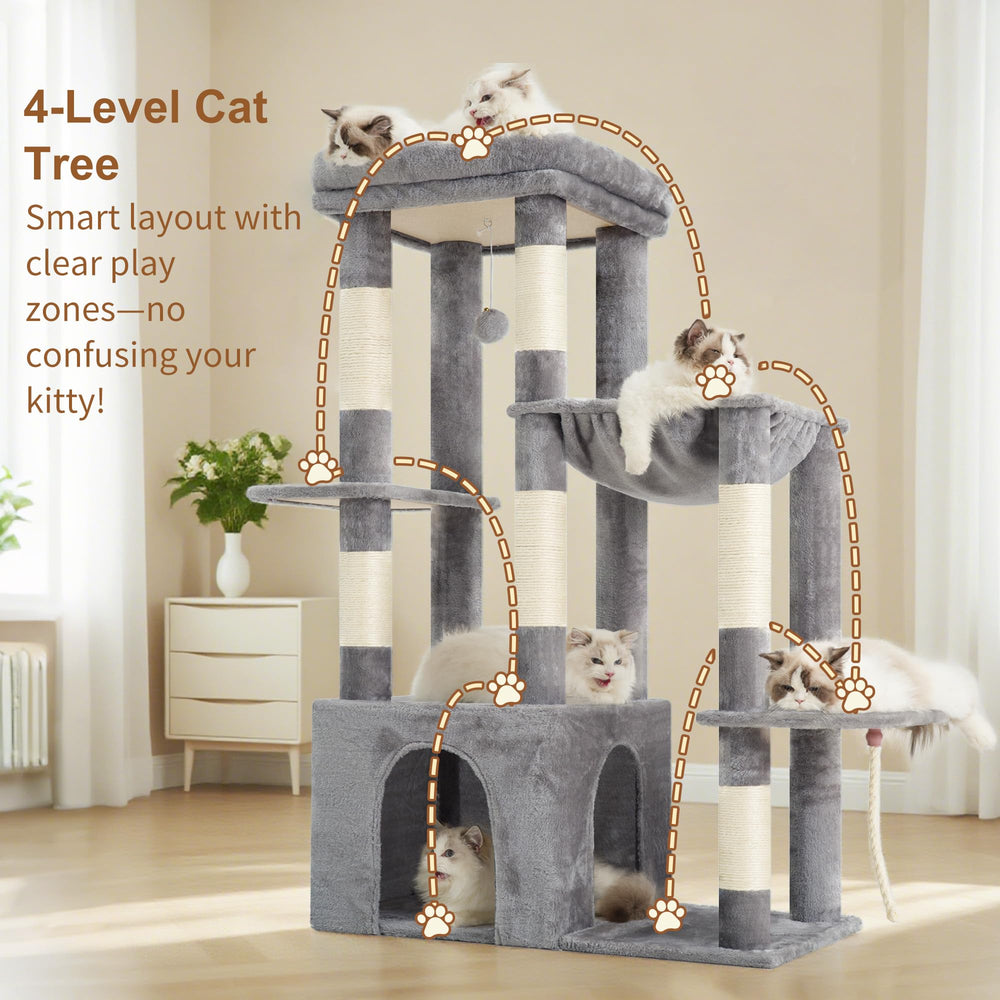 Heybly heavy duty cat tree top perch provides a roomy view and easy cleaning.