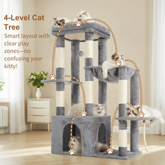 Heybly heavy duty cat tree top perch provides a roomy view and easy cleaning.