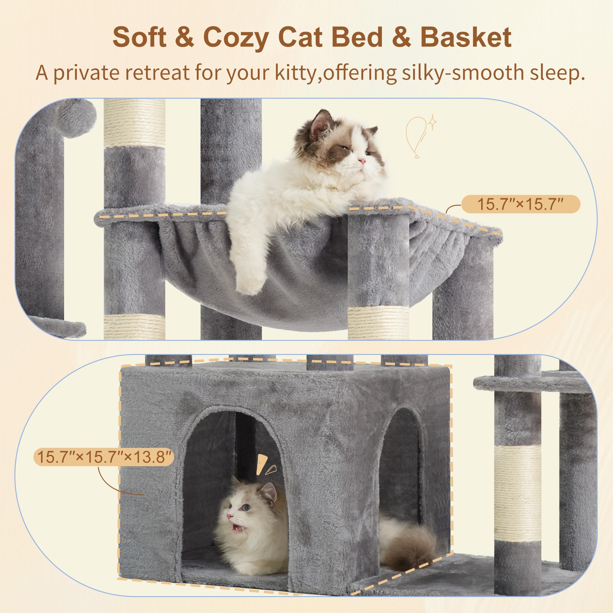 Heybly heavy duty cat tree toy balls encourage playful interaction.