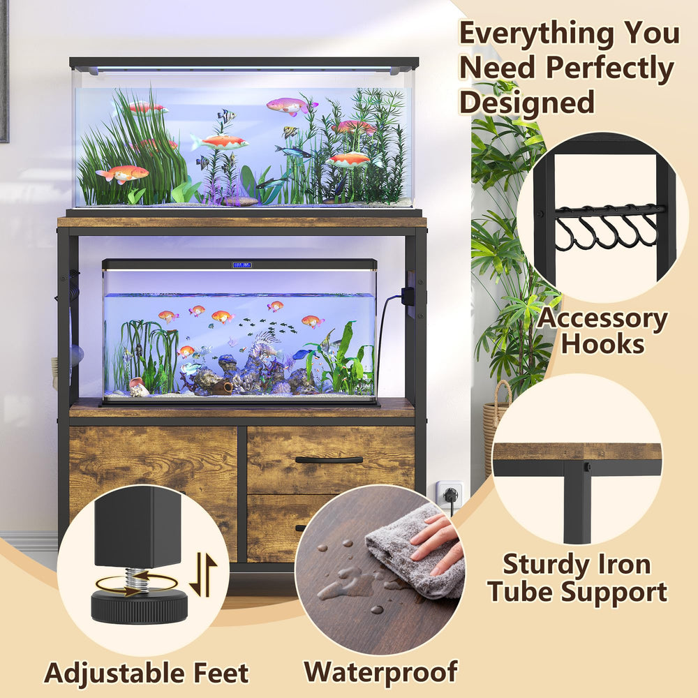 Heybly heavy-duty metal frame supports up to 330 lbs for stable tanks