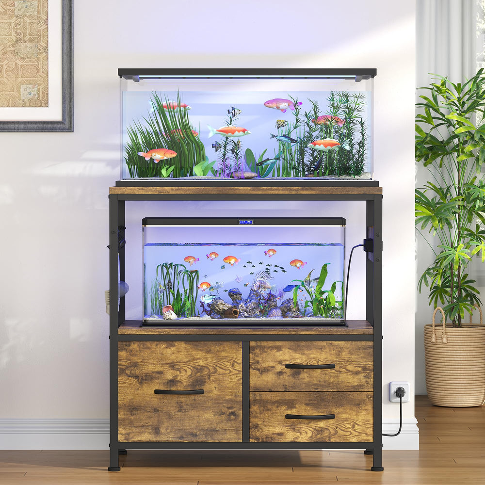 Heybly stand with drawers organizes supplies for easy maintenance and neat display