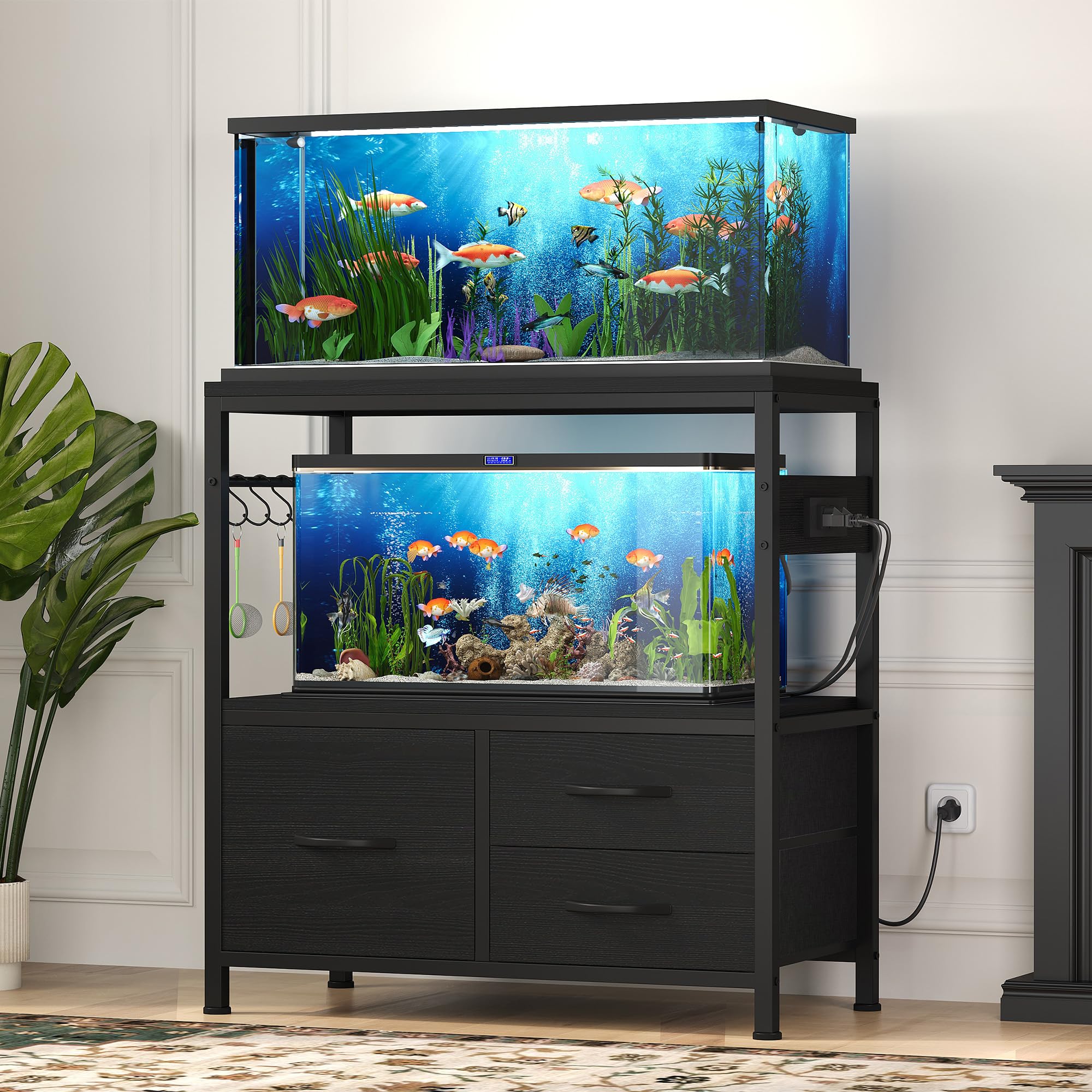 Heybly 31.5x15.7 top fits 20-29 gallon tanks for versatile setups.