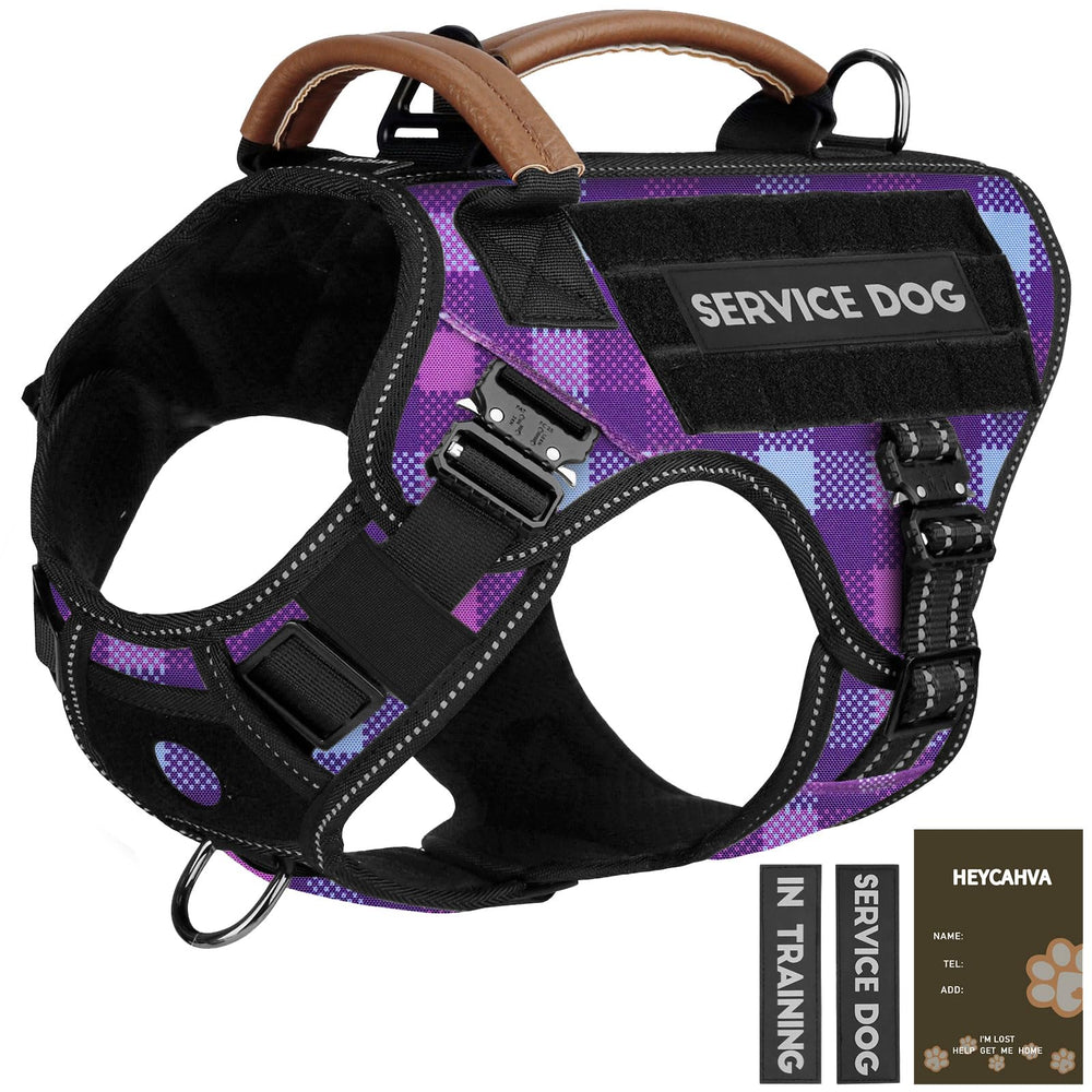 HEYCAHVA service dog harness front view showing comfortable no-pull control.