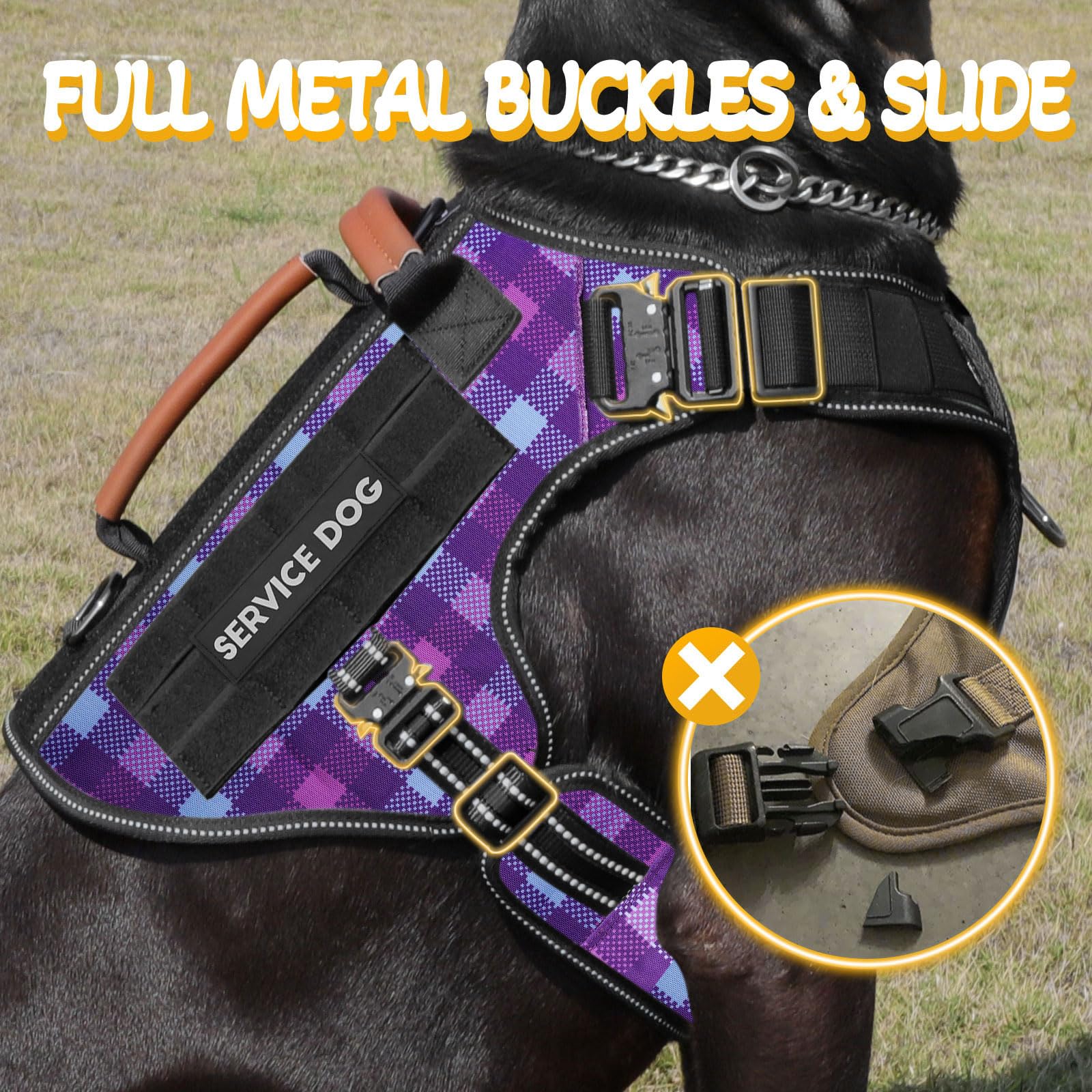 HEYCAHVA purple side view highlighting MOLLE compatibility for gear and patches.