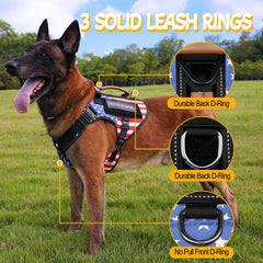 HEYCAHVA service dog vest reflective stitching for safer night walks