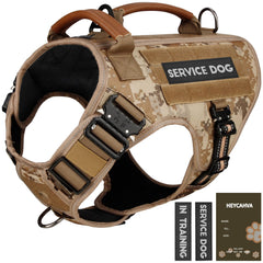 HEYCAHVA tactical harness front view desert camo for secure hiking