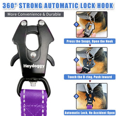 Heydoggy double-handle padded leash offers comfortable grip during walks