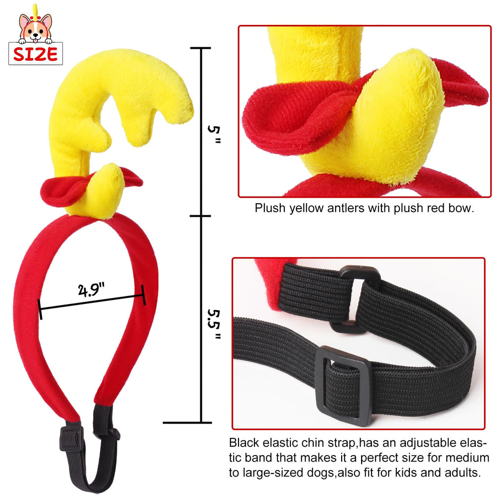 HEYFIZZ deer antler headband adult fit demonstrates elastic band for versatile sizing