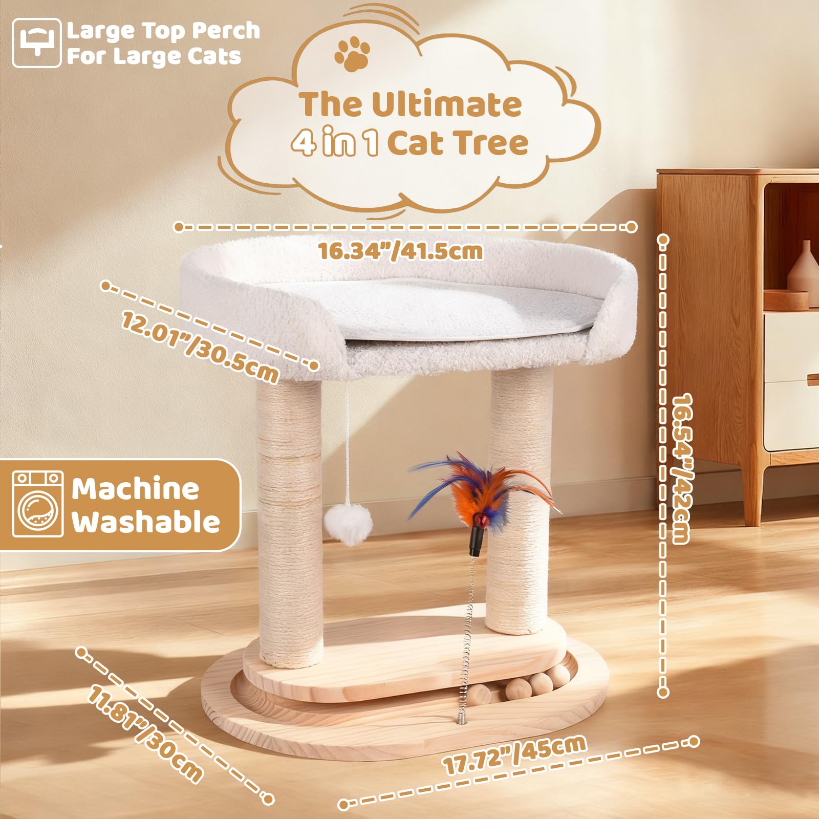 Heyfriday cama integrada en arbol para gato ofrece descanso cómodo