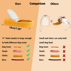 HEYISME 2-in-1 dog bowl water bottle on road with spill-free hydration.