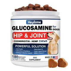 HEYISME glucosamine for dogs bacon chews in bottle support joint health
