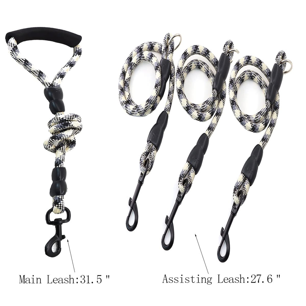 Heyllou 3 Dog Leash black-white-comparison showing bold dual-color option for visibility