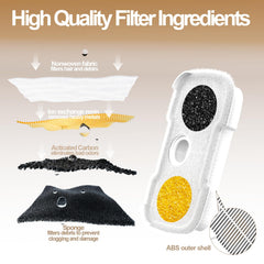 Heynew 4-layer filtration assembly improves water clarity and filtration efficiency.