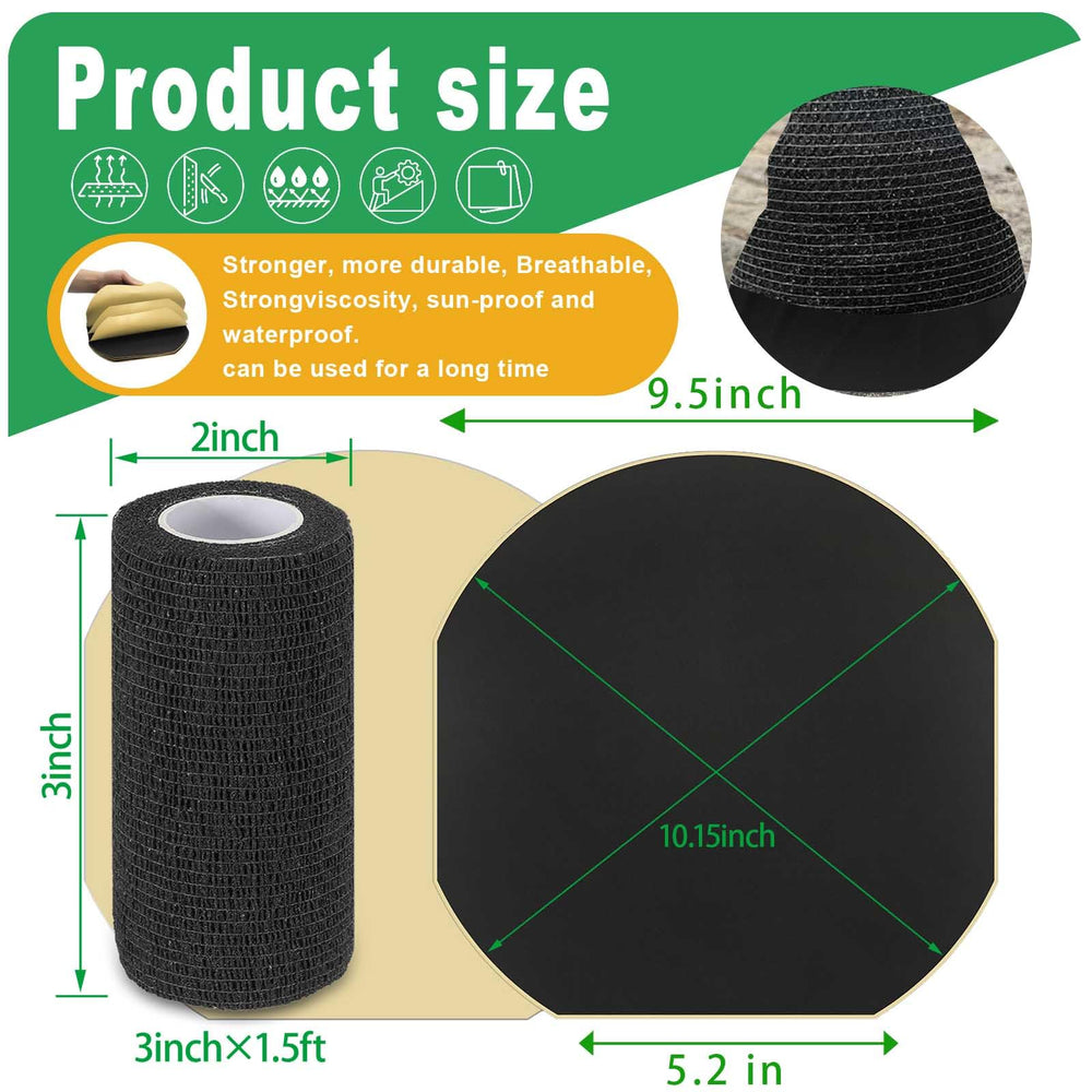 Hezaosth custom hoof tape cut to fit the hoof shape for secure adhesion.