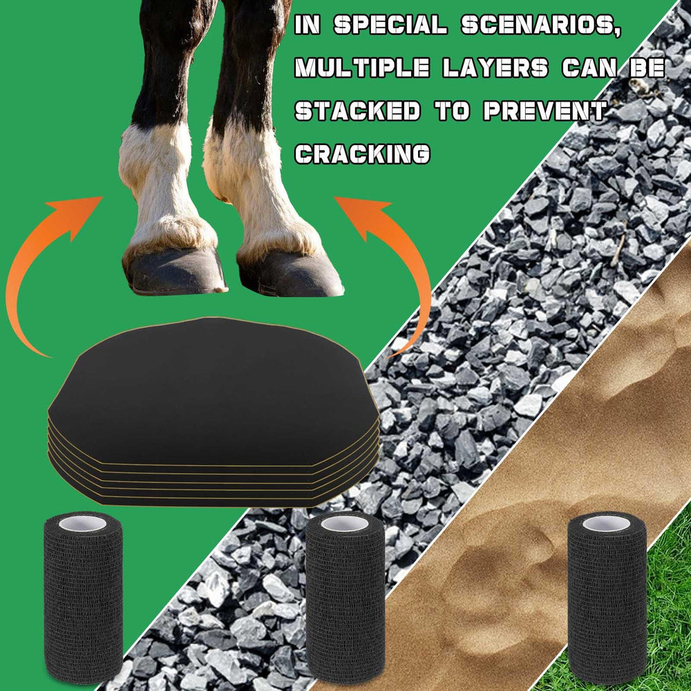 Hezaosth easy-use tape with peel-back backing simplifies hoof application.