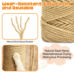 HezzLuv 6mm jute rope texture reveals rough, satisfying scratching feel.