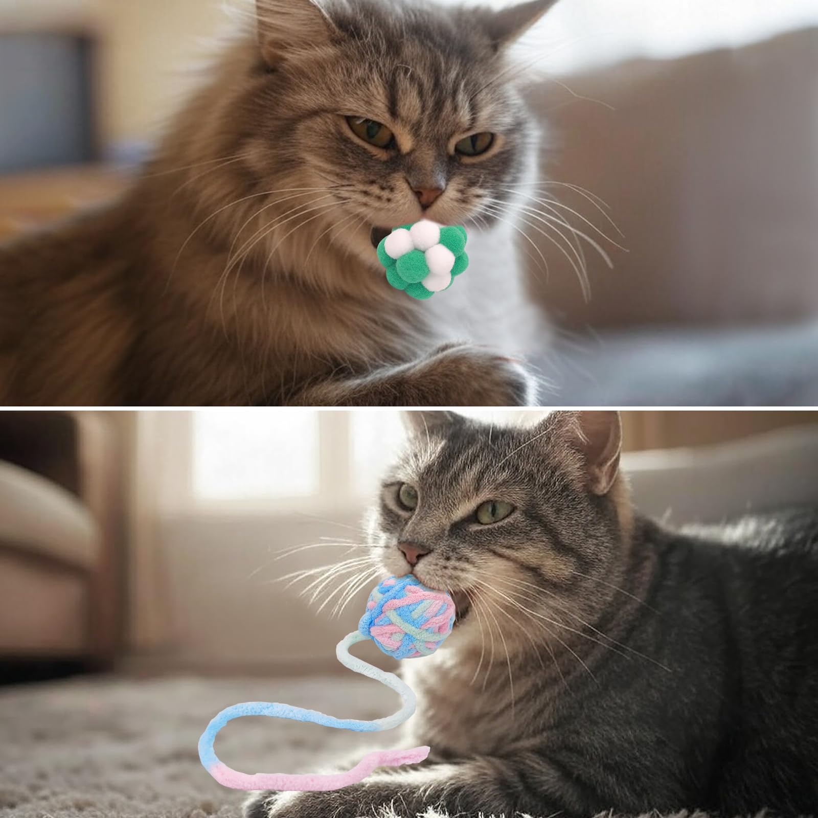 HFZRZFH cat-ball toy in action demonstrates stimulating hunting-inspired activity.