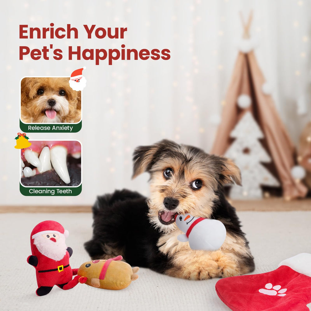 HGB Christmas dog stocking design enhances gift-ready play