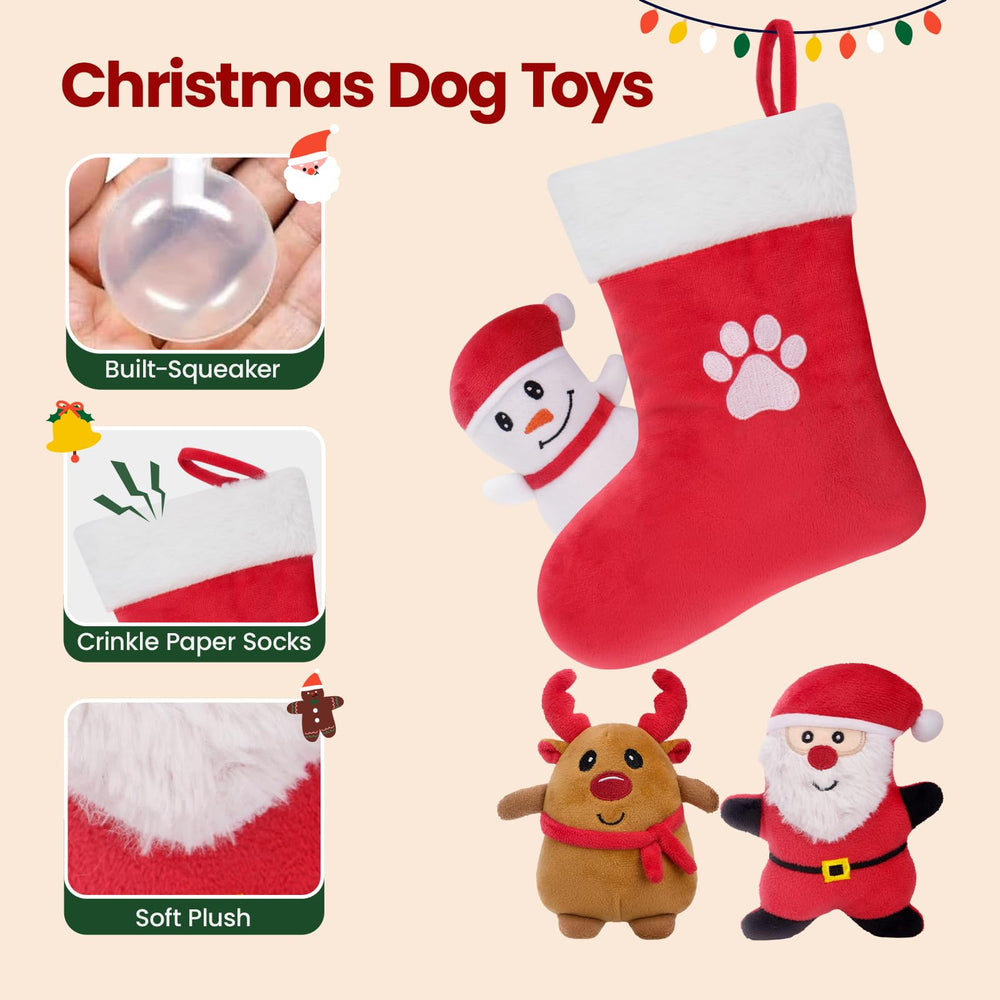 HGB Christmas squeaky toy with squeaker and crinkle for engaging play