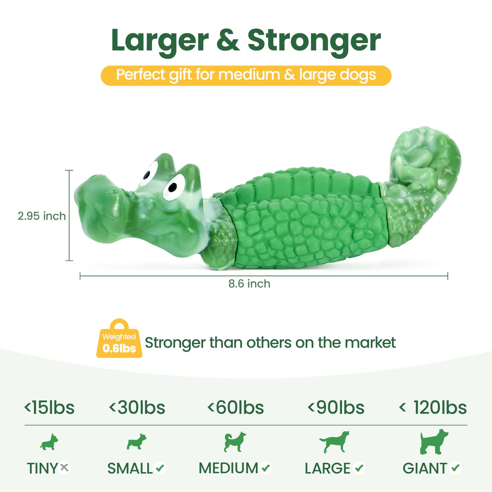 HGB large-breed friendly size supports dogs 30 to 100 pounds.