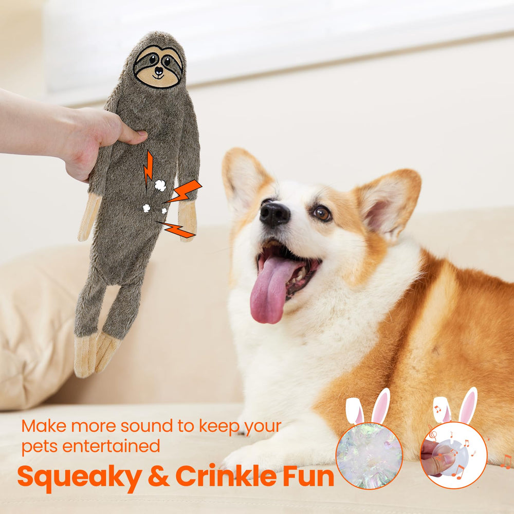 HGB No Stuffing Sloth Toy for calm, durable fun during solo play