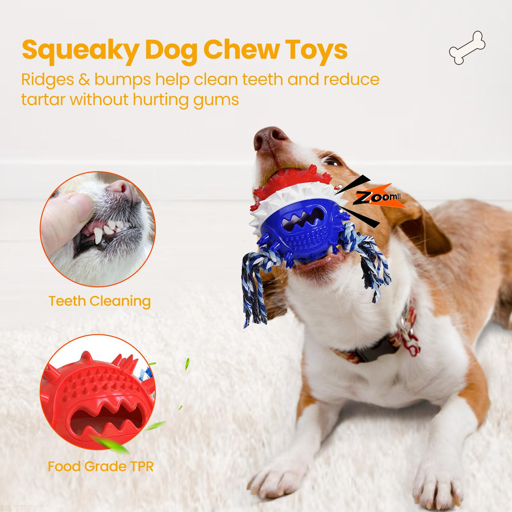 HGB Squeaky Dog Puzzle Toy teeth ridges for surface cleaning and chewing