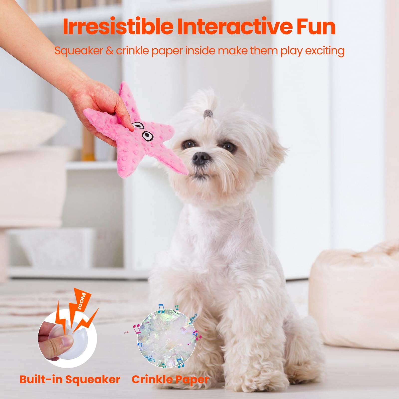HGB starfish no-stuffing construction ensures safer chewing