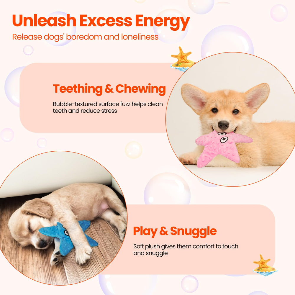 HGB starfish puppy-chew toy soothes teething and entertains