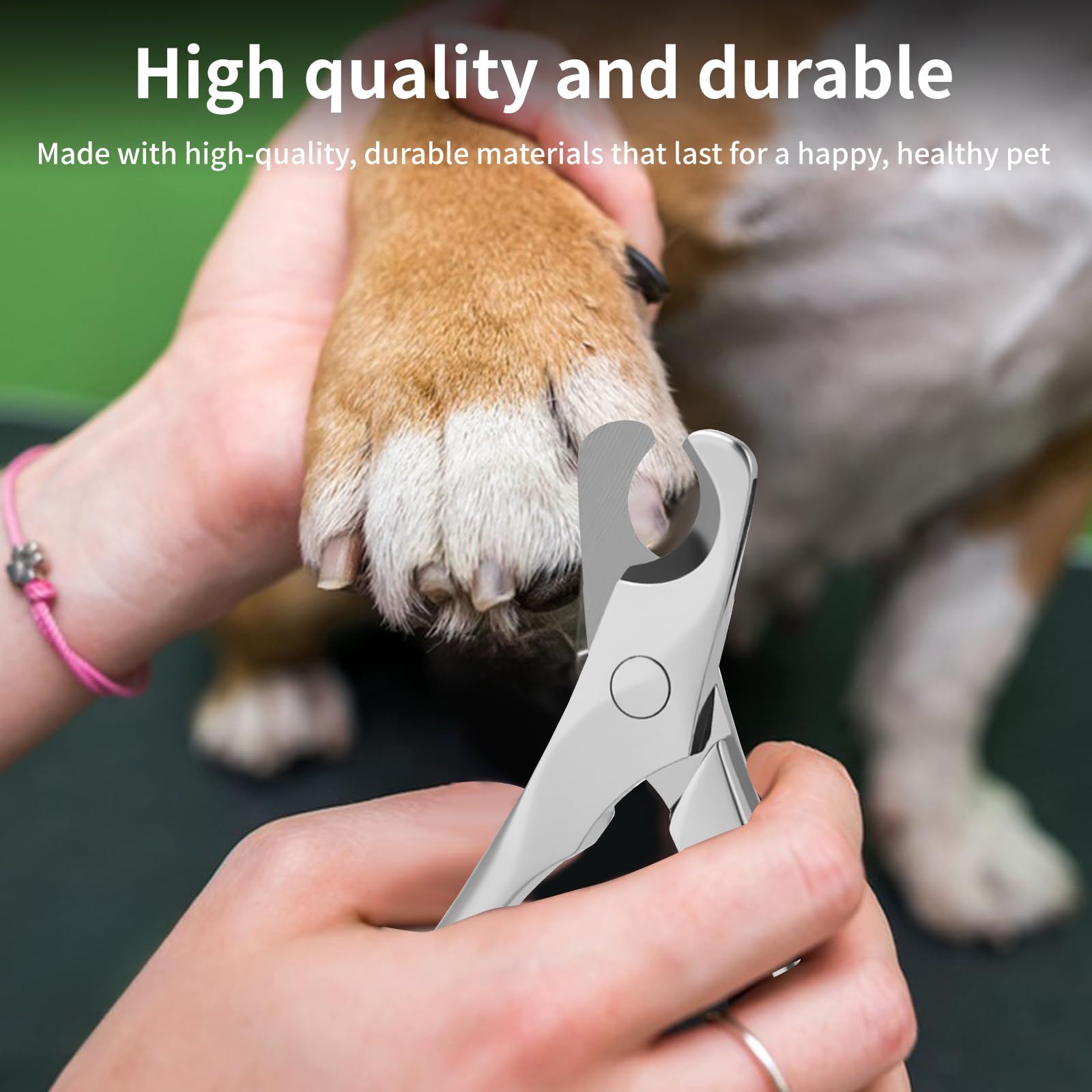 HGdnefen stainless-steel dog nail clippers ergonomic handle for confident grip
