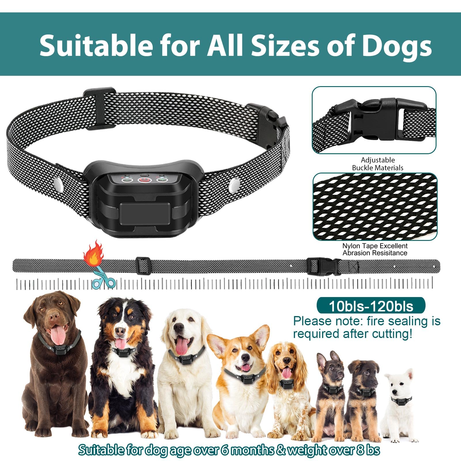 HGFLMR citronella bark collar adjustable strap for small to large dogs.