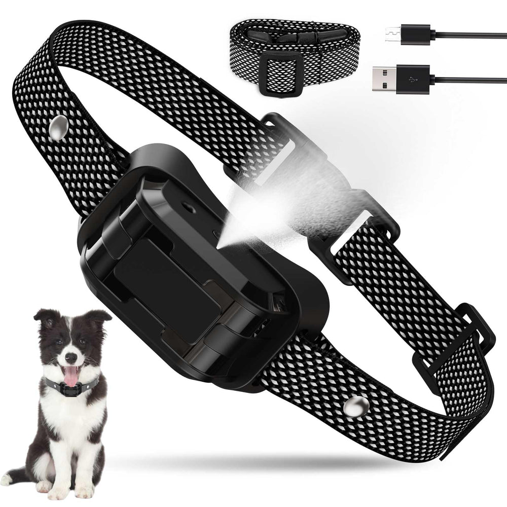 HGFLMR citronella bark collar main unit with adjustable strap for all dog sizes.