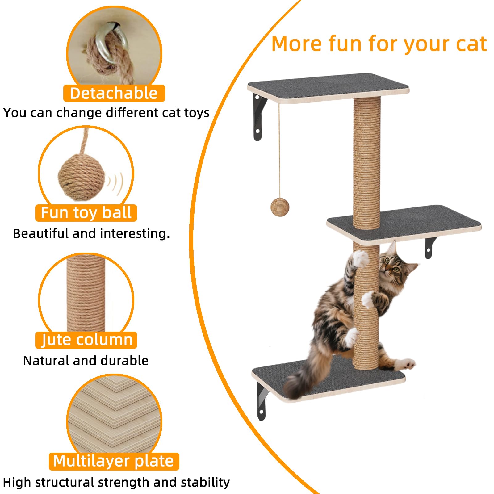 HHOFURN cat hammock relaxation spot for lounging on the wall system