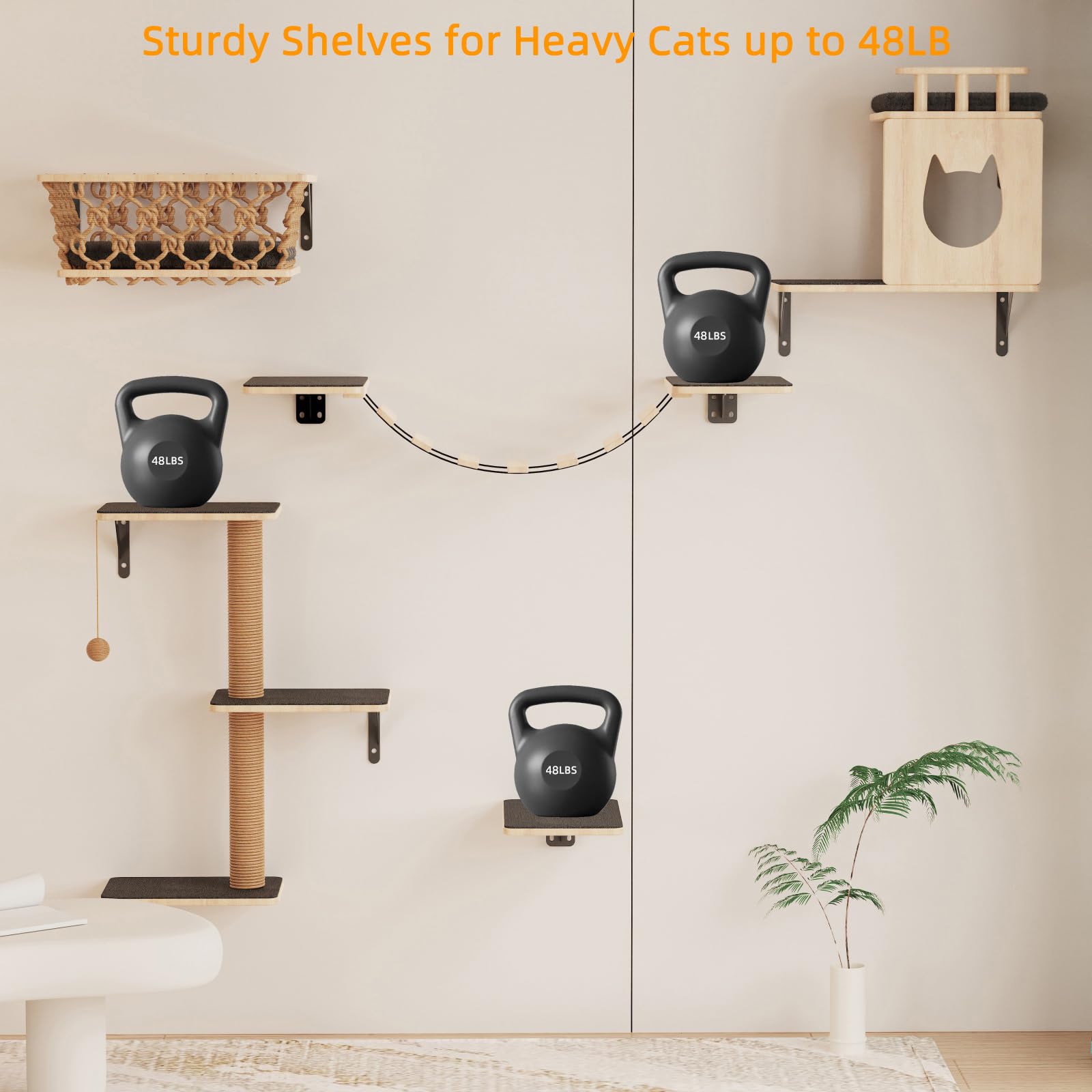 HHOFURN modern gray finish blends with decor while hosting cats