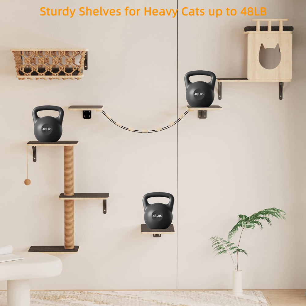 HHOFURN modern gray finish blends with decor while hosting cats