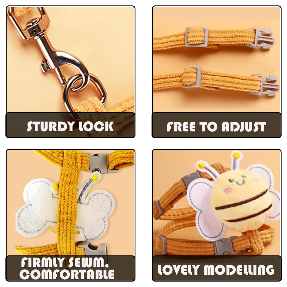 HHSSALIN cat harness features a cute yellow bee design for stylish outings