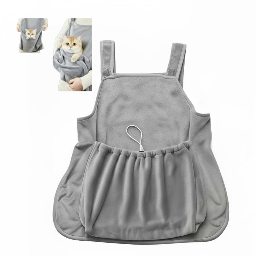 Hhuabeibei cat apron carrier close-up shows velvet comfort for grooming