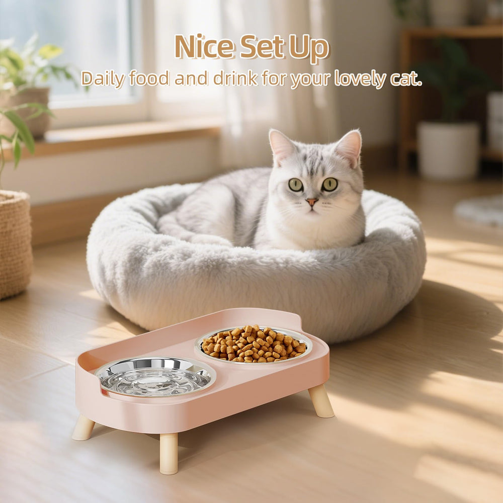 HIAIEVIY pink cat bowl set adds stylish, easy-to-clean dining for indoor pets.