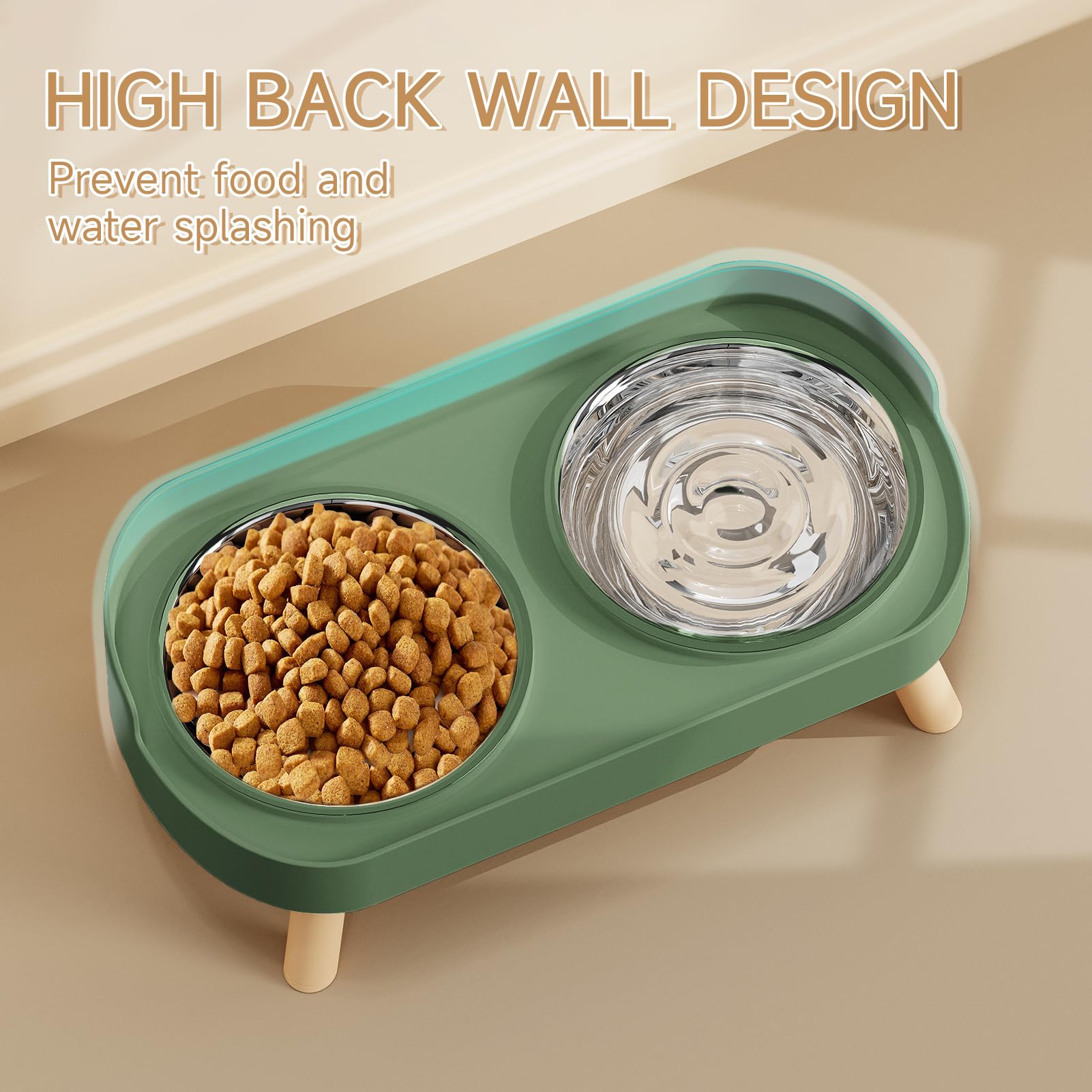 HIAIEVIY stainless steel bowls highlight whisker-friendly, easy-clean feeding.