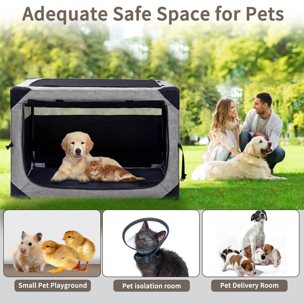 Hiaksedt dog crate 360-degree visibility panel enables easy supervision.