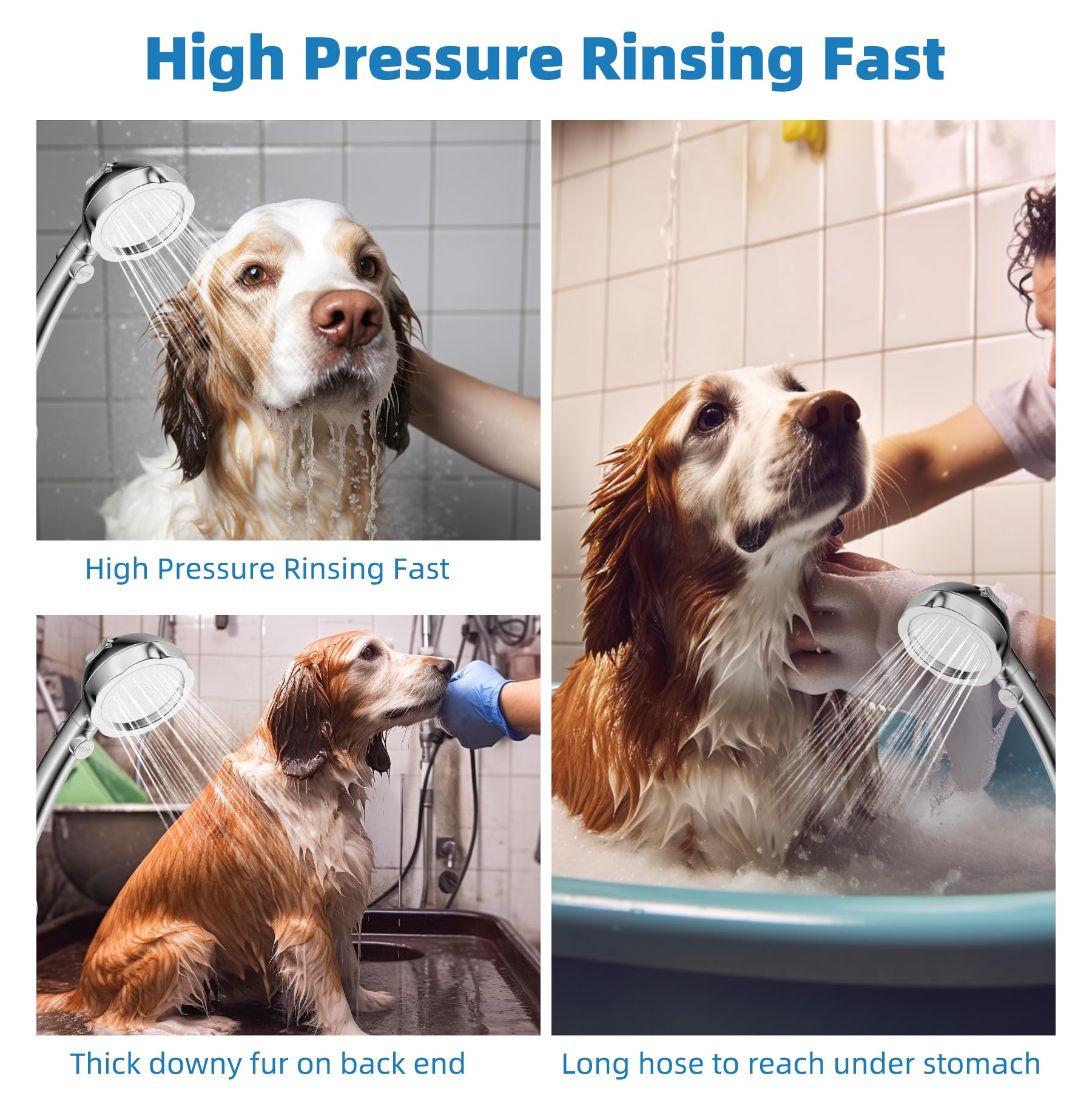 Hibbent shower head holder keeps your hands free during grooming.