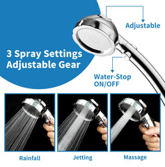Hibbent stainless steel hose reaches every corner for thorough rinsing.