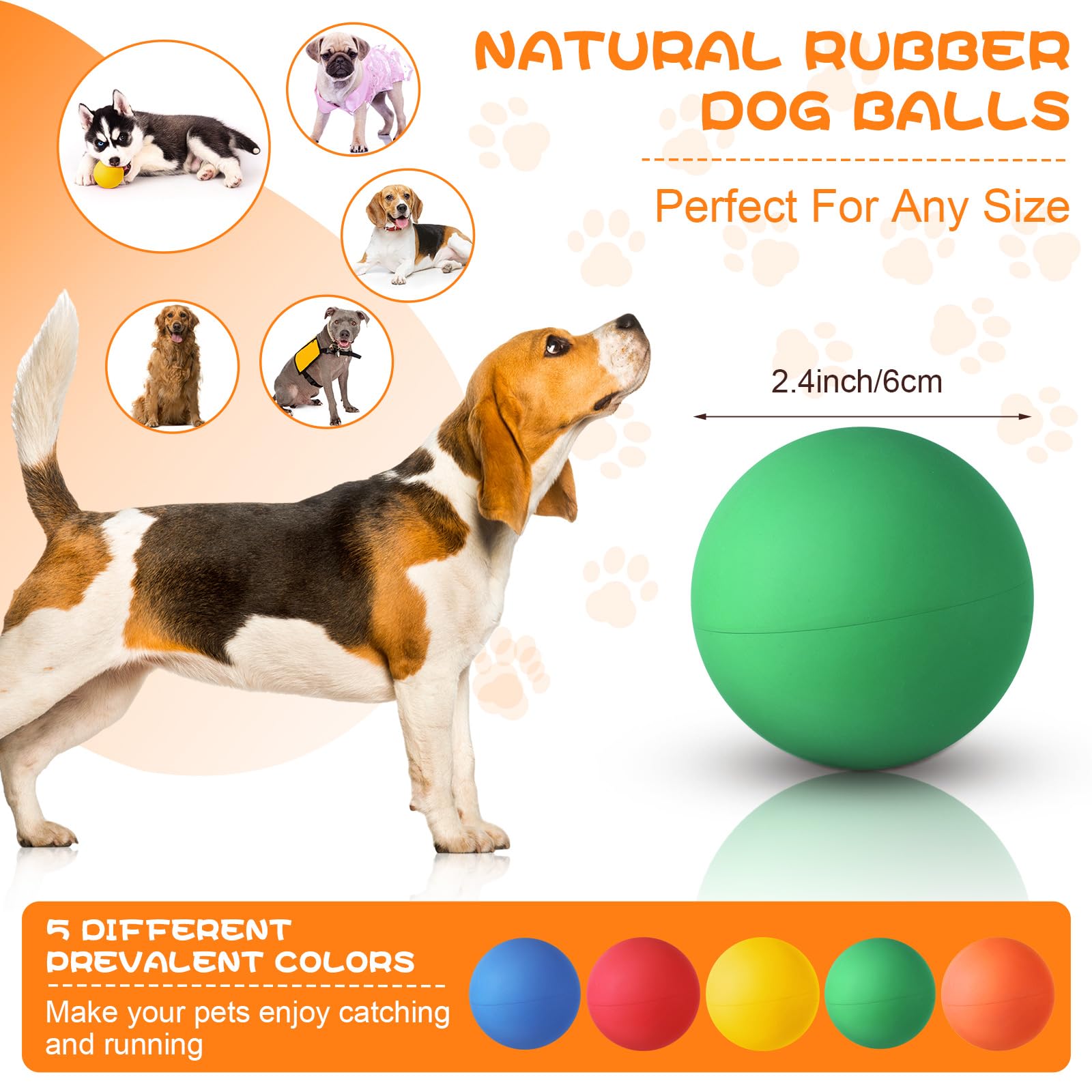 Hiboom bright color dog balls improve visibility during outdoor play and training