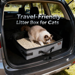 HiCaptain portable litter box handle enables easy transport on trips.