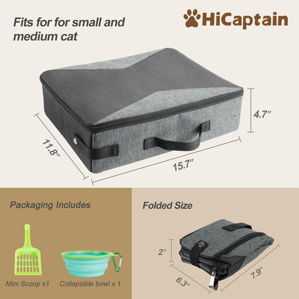 HiCaptain ultra-light folding litter box fits luggage and saves space.