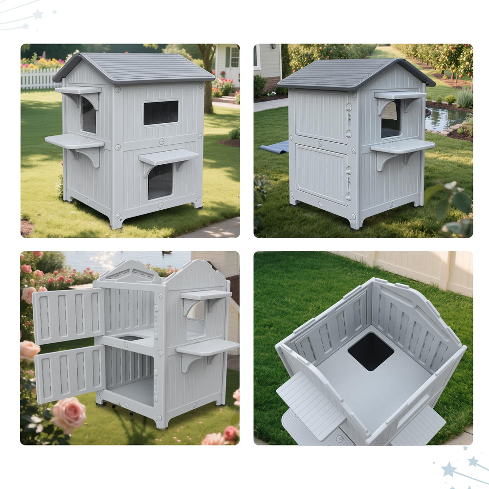 HiCaptain weatherproof cat house insulation air-gap slows warmth loss and blocks heat.