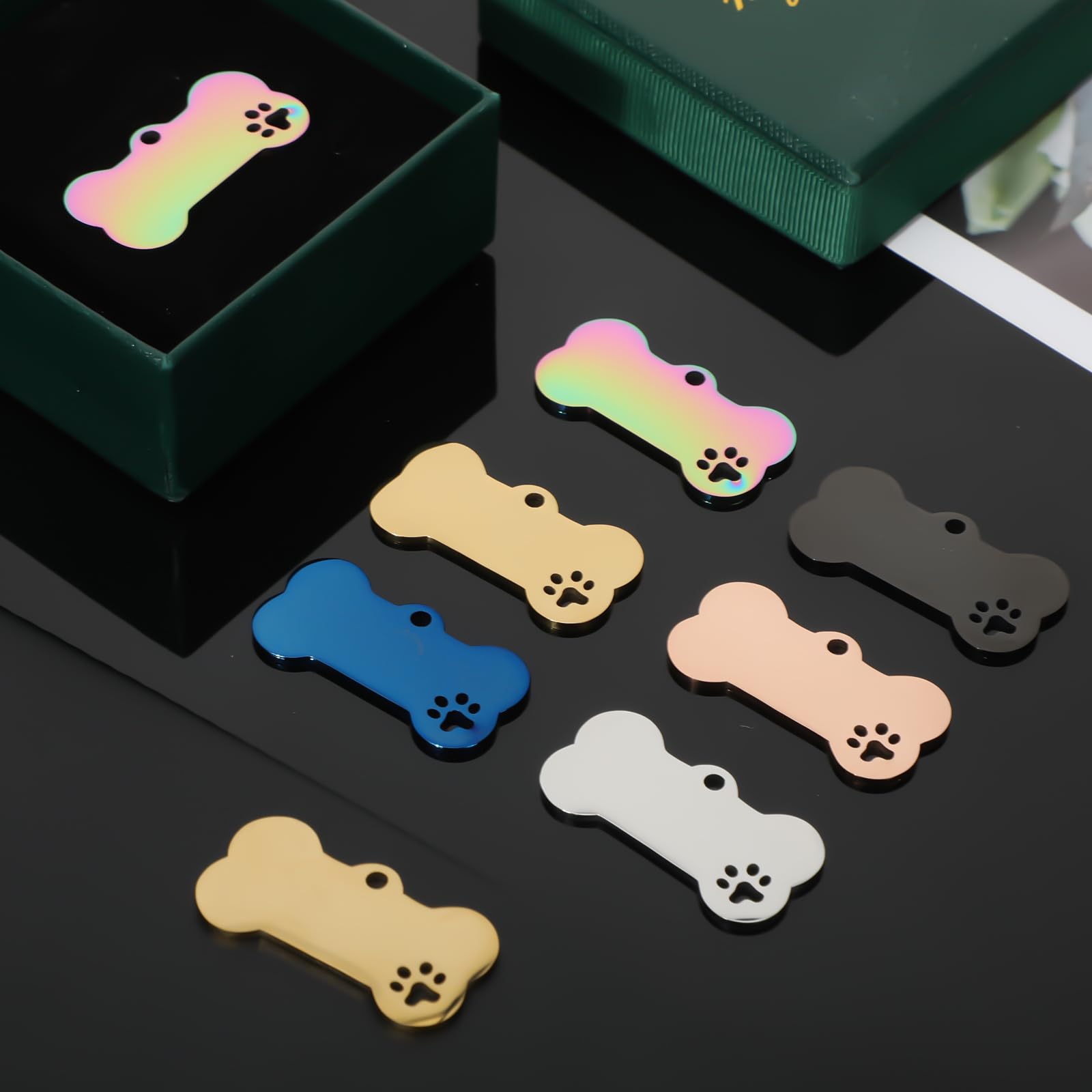 Hicarer colorful pet ID tag set in six colors for vibrant DIY projects.