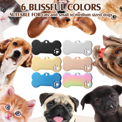 Hicarer pet ID tag with hollow footprint design adds playful style and engraving space.