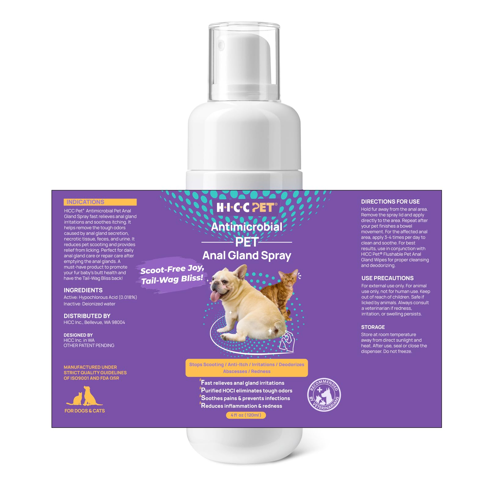 Close-up of the fine mist from HICC PET Anal Gland Spray