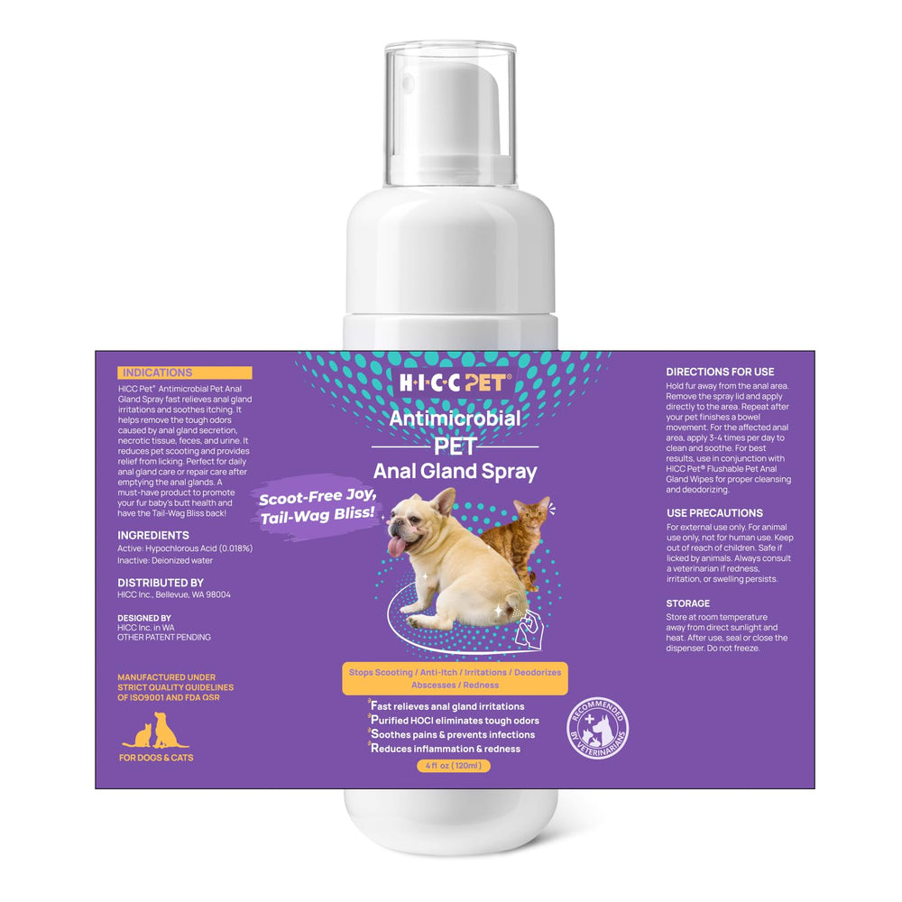 Close-up of the fine mist from HICC PET Anal Gland Spray